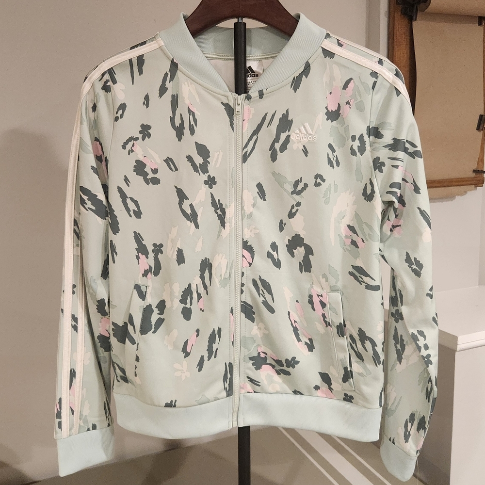 Adidas Girls Pastel Floral Bomber Jacket